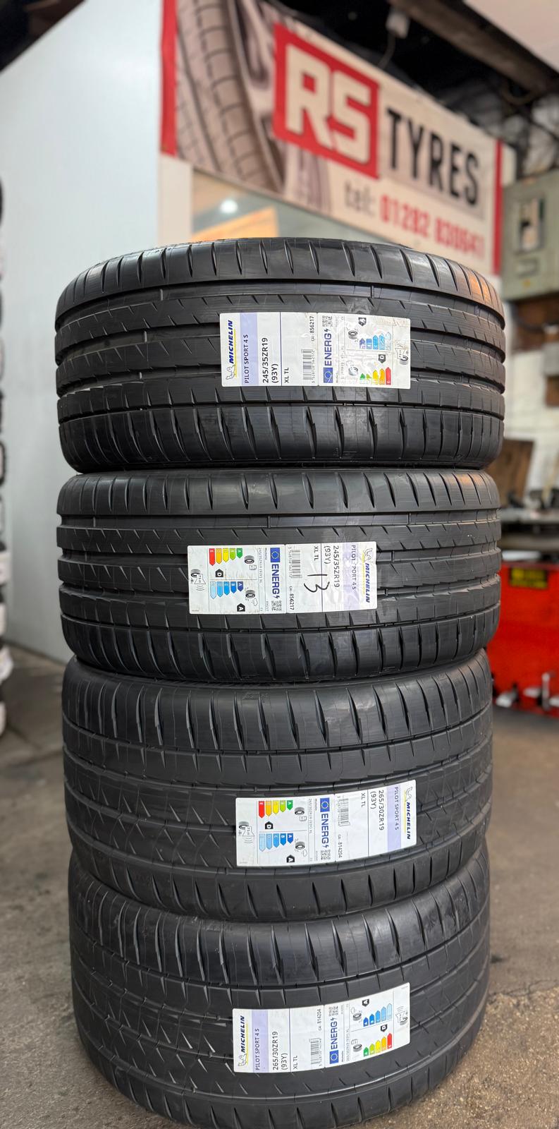 A fresh set of premium Michelin Pilot Sport 4S tyres at RS Tyres, Burnley